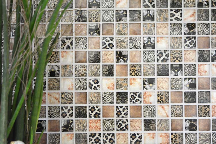 Mosaïque Crystal Wildlife Small brun brillant 29,8x29,8cm
