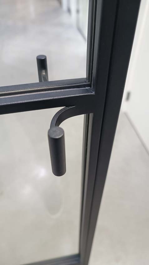 Porte intérieure double en acier Black Beauty noir 2x8V poussant à gauche sur mesure