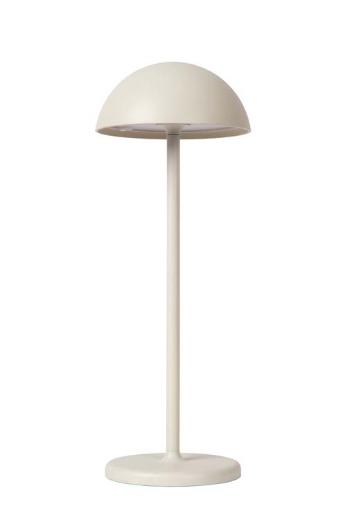 Lucide JOY - Oplaadbare Tafellamp Buiten - Accu/Batterij - Ø 12 cm - LED Dimb. - 1x1,5W 3000K - IP54 - Wit