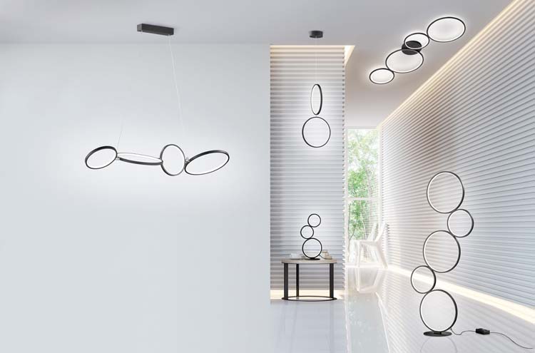 Hanglamp zwart mat incl. 22W LED/ 3000K/ 2200Lm D30cm