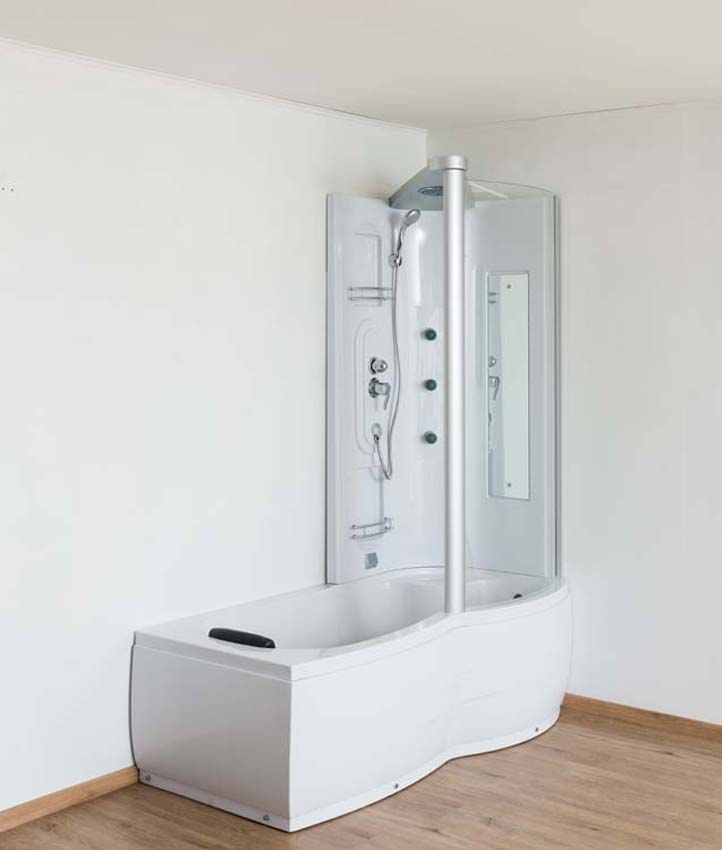 Combinaison baignoire-douche Alyssa blanc mat droite 170x80cm