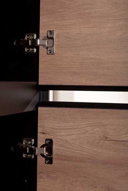 Badkamermeubel Molly houtlook hangend met dubbele wastafel mat wit 120cm