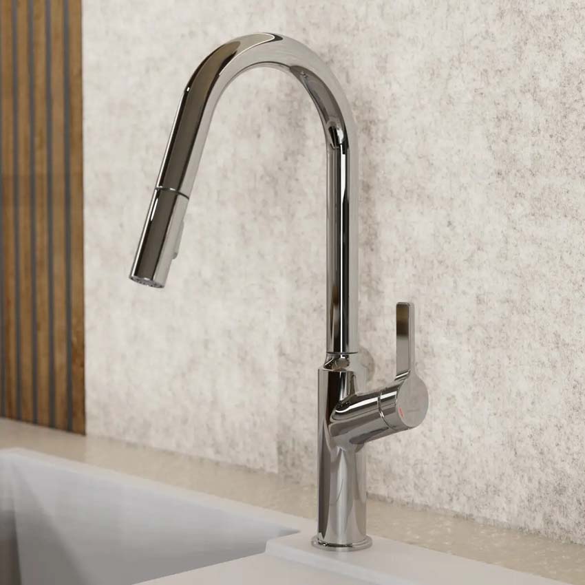 Robinet de cuisine Wasserwerk WK 12 chrome avec bec extractible