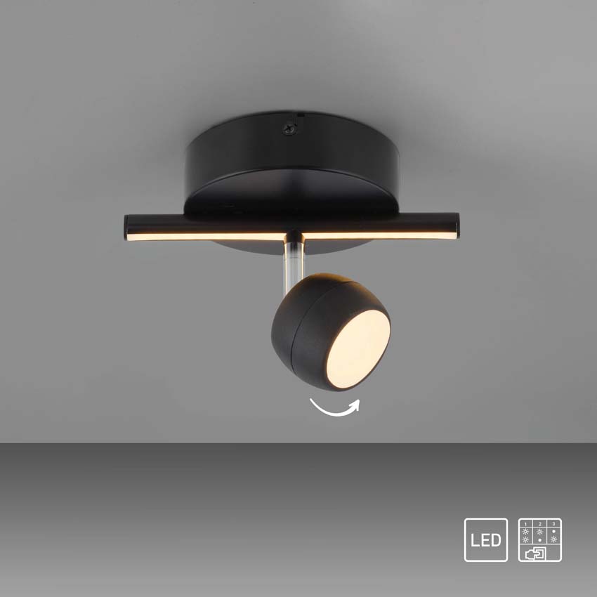 Spot plafond - noir - 13x20cm - dimmable - 3,2W - 3000K