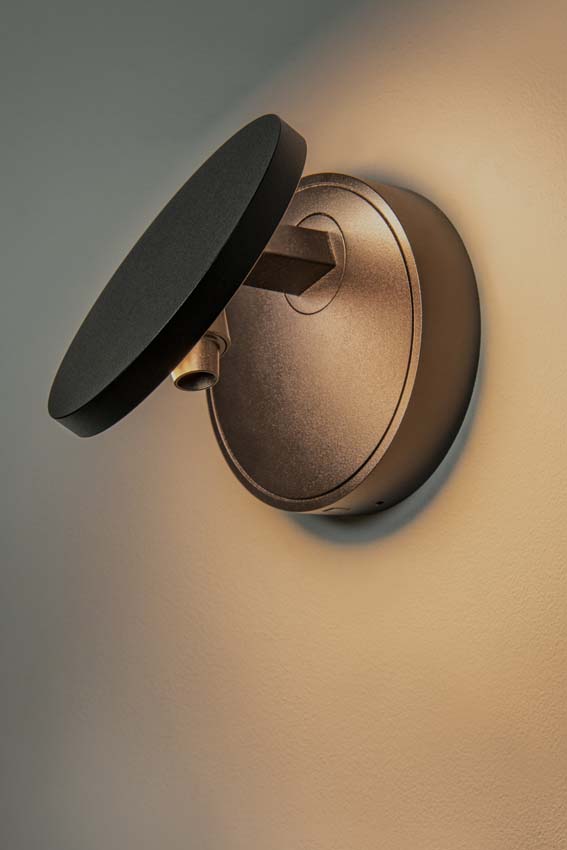 Lucide Premium UFOR - Wandlamp - Ø 12 cm - LED Dim to warm - 1800K/3000K - Zwart