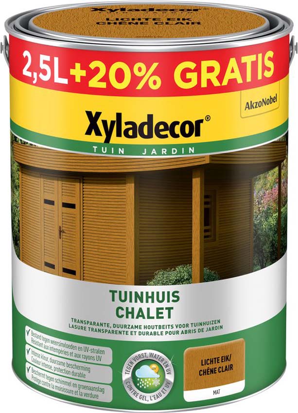 Lasure pour abri de jardin Xyladecor chêne clair 3L