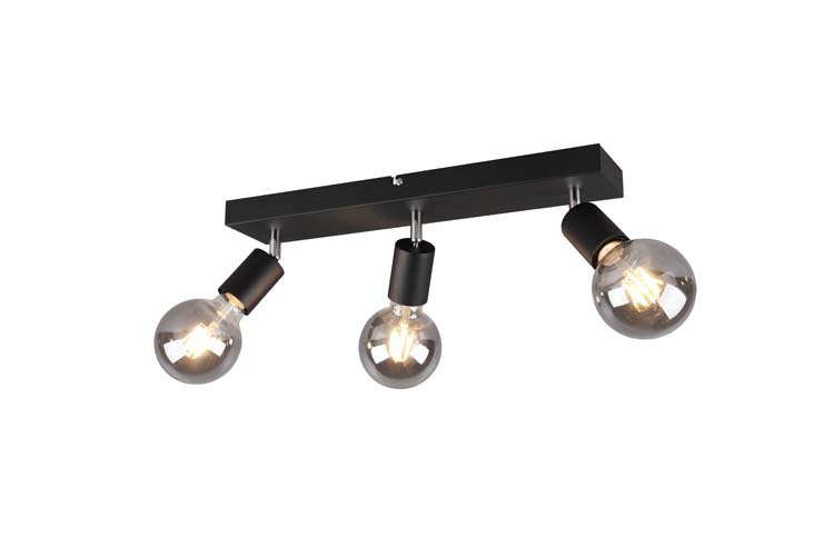 Spot en applique noir excl lampe LED possible 3 spots