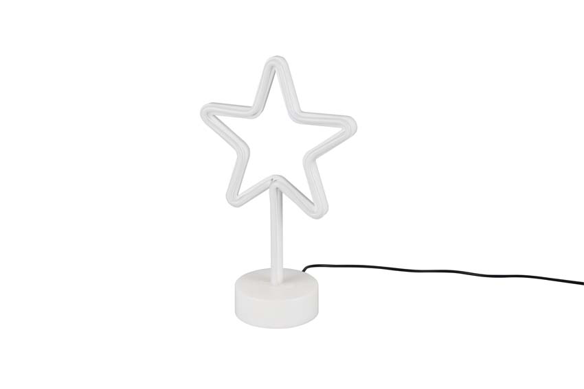 Tafellamp ster - wit - 30,5x18,7cm - LED - 1x1,5W - USB/batterij