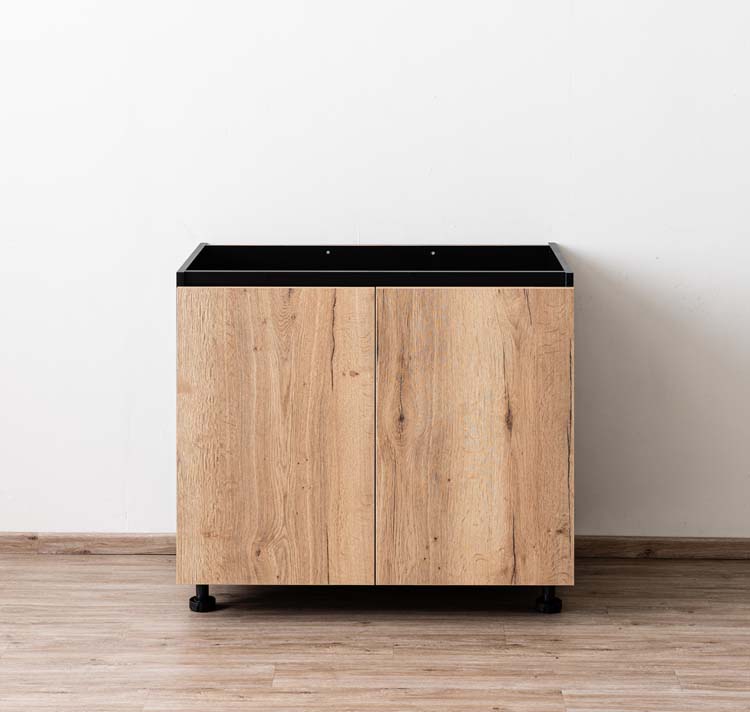 Keukenkast Plenti onderkast zwart/houtlook 100x78cm