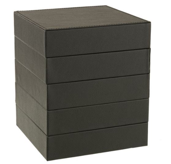 Juwelendoos kunstleder 4 delen zwart