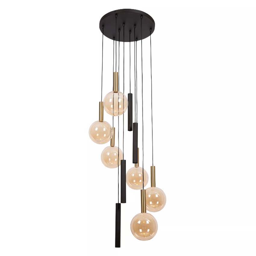 Lucide Vibes Josiane - Suspension - Ø55cm - 6xG9 - Noir