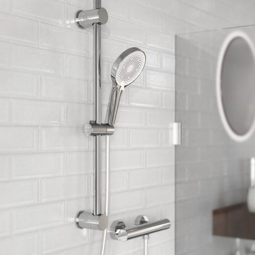 Douchette à main Famke chrome/blanc brillant Ø13cm