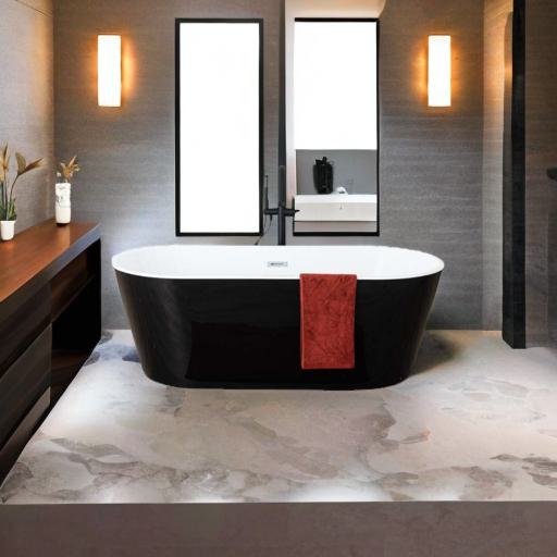 Baignoire îlot Belle noir/blanc 170x80cm