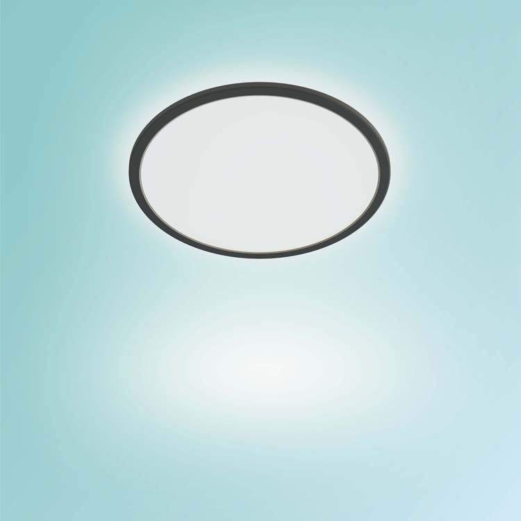 Plafonnier super mince 18W 27K noir 1500L IP44
