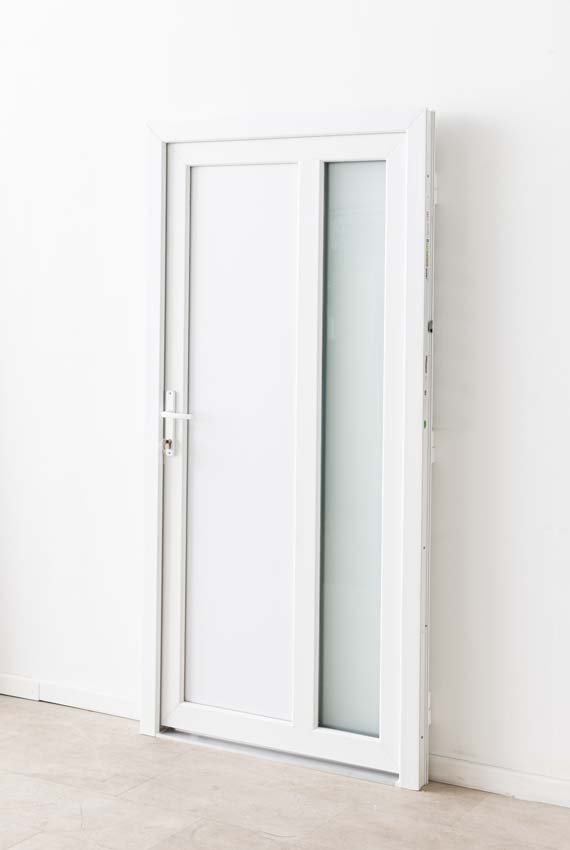 Buitendeur Lumeo PVC mat glas wit 1000x2000mm links
