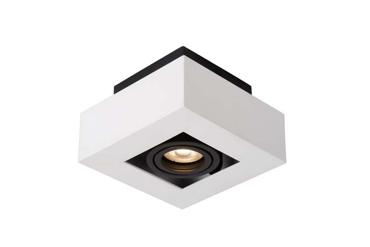 Plafonnier - carré - blanc/noir - dimmable - LED - GU10 - 5W - 2200/3000K