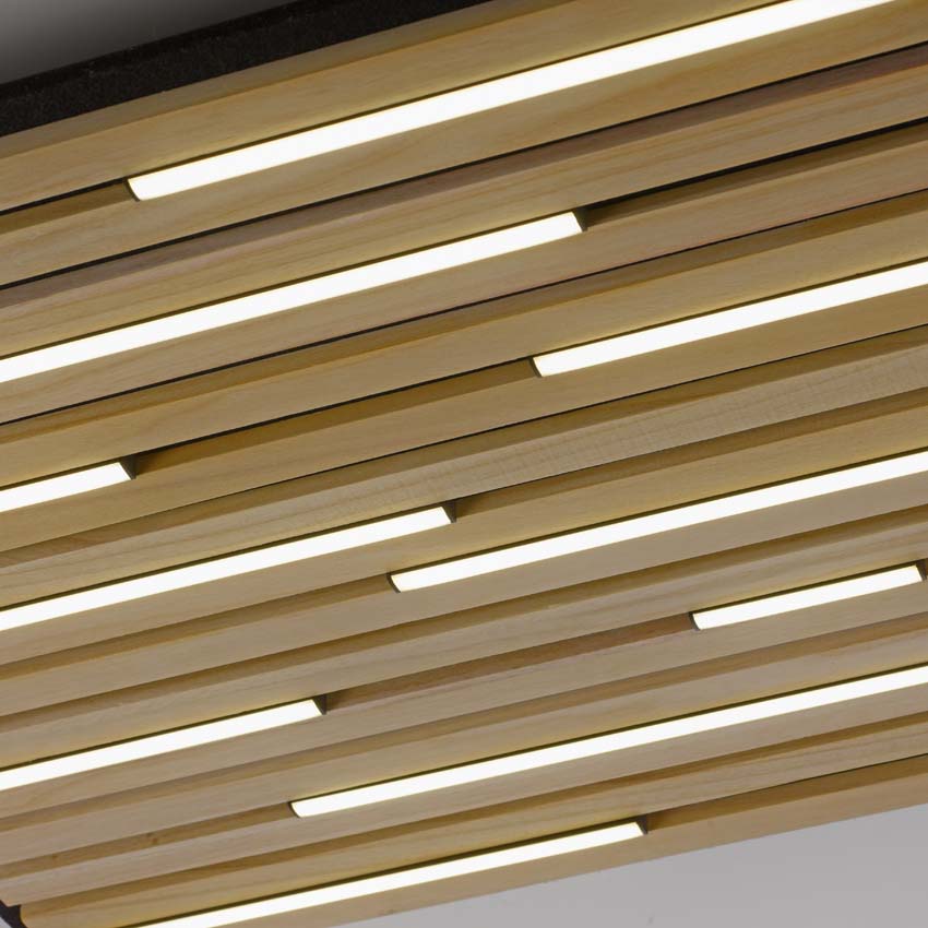 Plafonnière Line-up natural wood - dimbaar - 37W - 2700-5000K - IP20