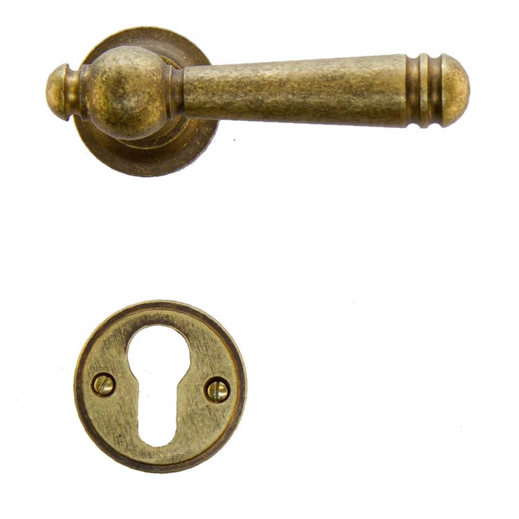 Poignée de porte pro calabria vieux jaune rosace cylindre