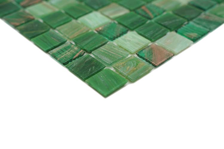 Mosaïque Goldensilk vert brillant 32,7x30,5cm