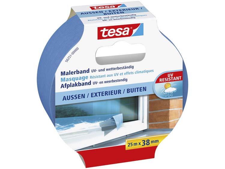 Tesa ruban de masquage extérieur 25m x 38mm bleu