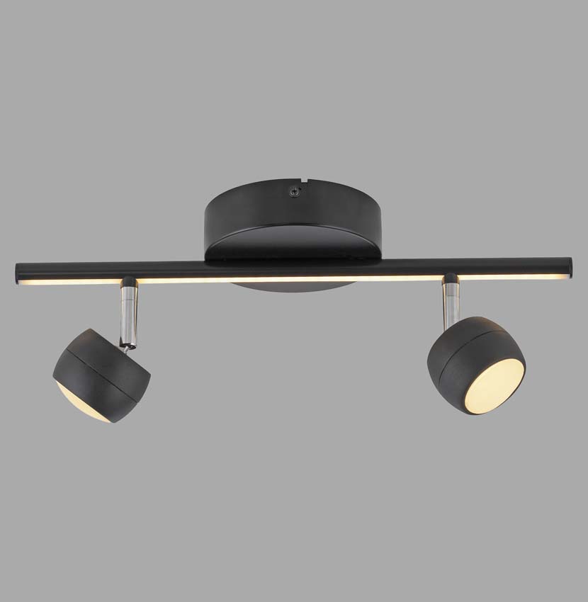 Spot plafond - noir - 13x40,3cm - dimmable - 2x5,3W - 3000K