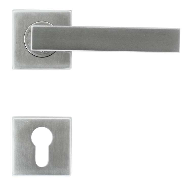 Poignée de porte pro trani inox plus rosace cylindre