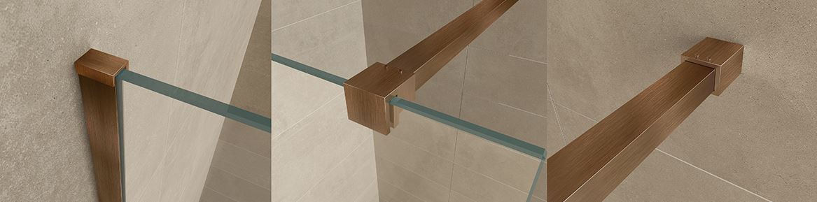 Set profilé + barre de renforcement Khloe bronze cuivre brossé 120cm