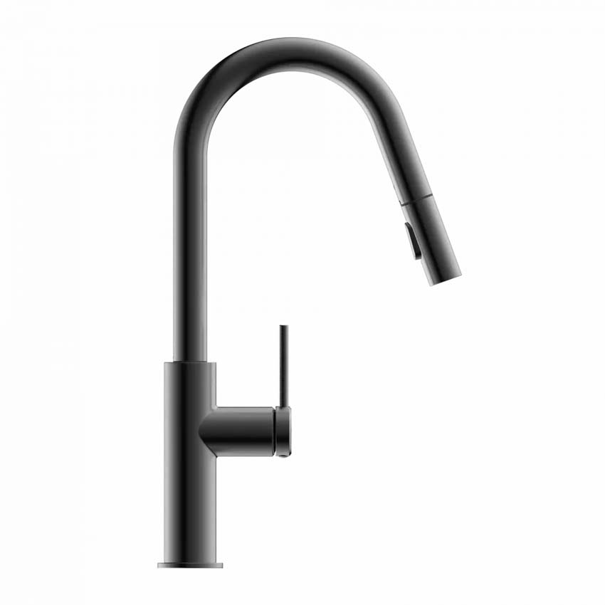 Robinet de cuisine Wasserwerk WK 13 Curve graphite mat avec bec extractible