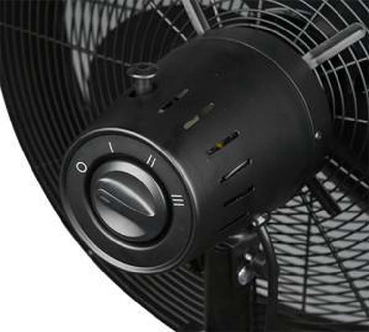 Ventilator zwart met hout H120cm - Ø45cm 3 snelheden