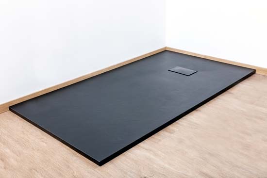 Douchebak Moby SMC mat zwart leisteenlook 160x90cm