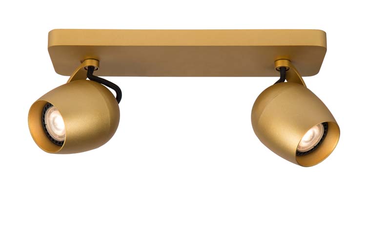 Spot plafond - LED Dim to warm - GU10 - 2x5W 2200K/3000K - Or Mat / Laiton