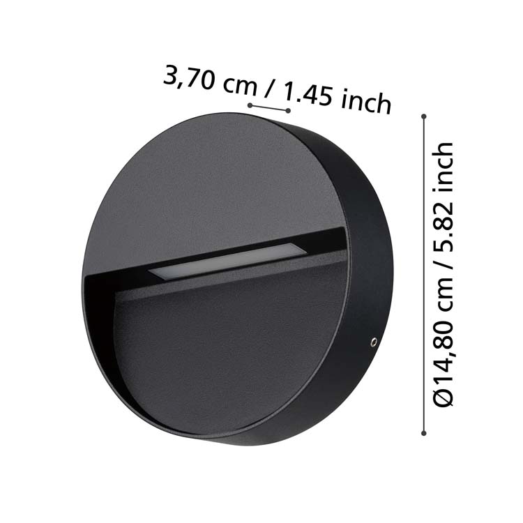 Applique extérieure Uggio LED noir 3000-6500K