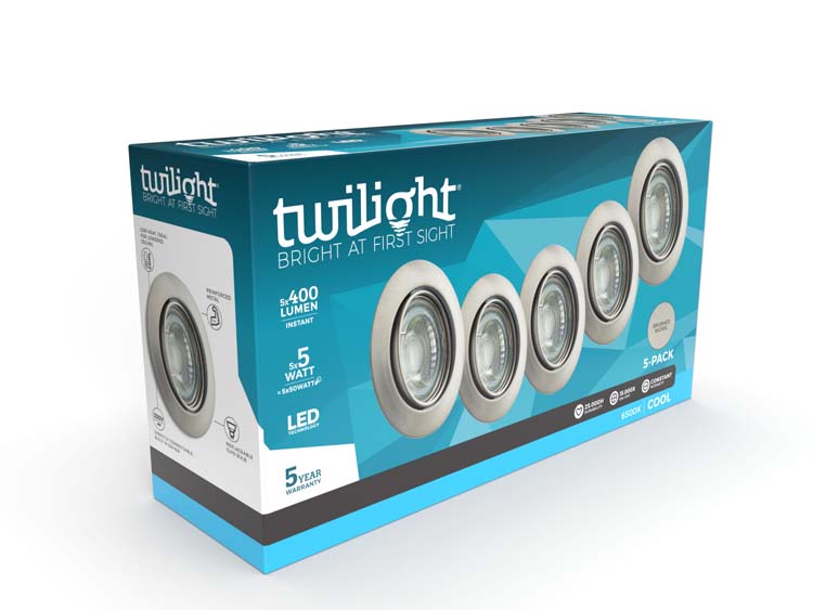 Inbouwspot rond chroom 5x5W - GU10 - 400LM