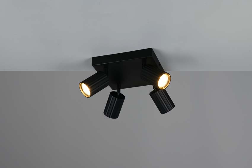 Spot en saillie - Noir - 20x20x14cm - Dimmable - GU10 - 4x10W
