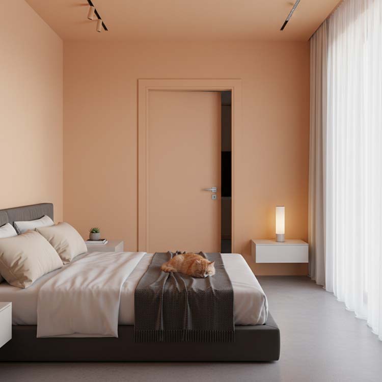 Bloc-porte à peindre tubulaire lisse 730x2015mm-ébrasement MDF 16.5cm