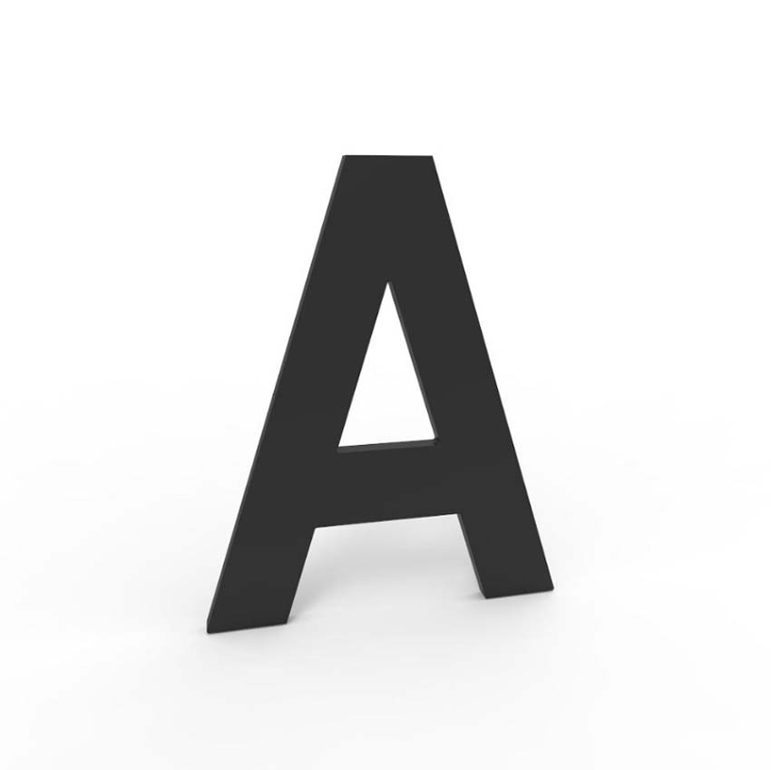 Numéro de maison A eSafe en aluminium noir 10cm / épaisseur 4mm
