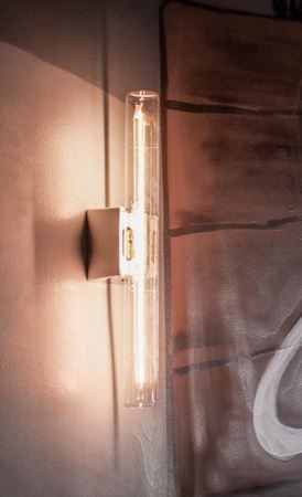 Wandlamphouder design - wit - S14D - Metaal - Max. 60W