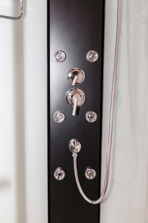 Douchecabine Asterix hoek zwart schuifdeuren 90x90x213cm