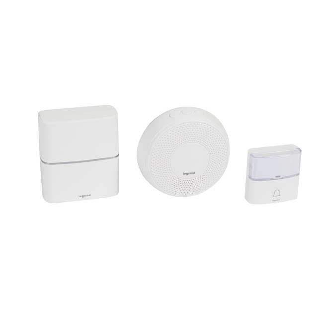 Sonnette Legrand sans fil distance 200m 2 récepteurs blanc
