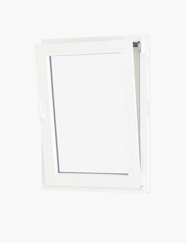 1-VL draaikiepraam pvc Deceuninck Elegant Inf. wit/wit B750xH1000 mm R