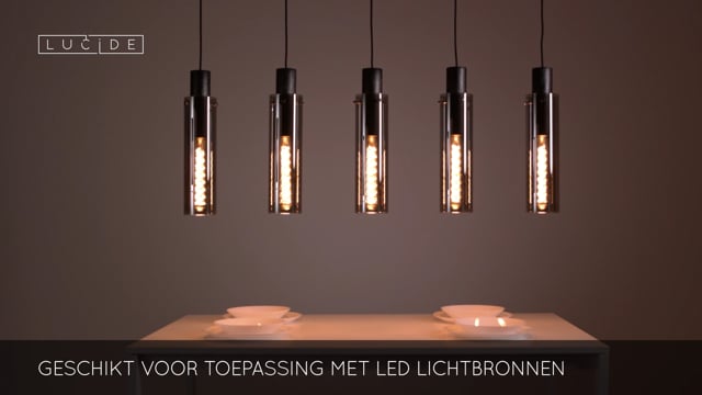 Lucide ORLANDO - Suspension - 5xE27 - Fumé