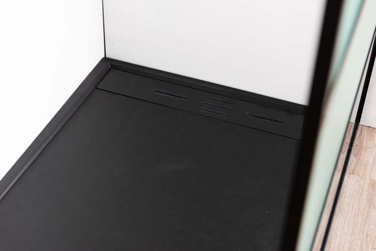 Receveur de douche Moana SMC noir mat aspect ardoise 140x90cm