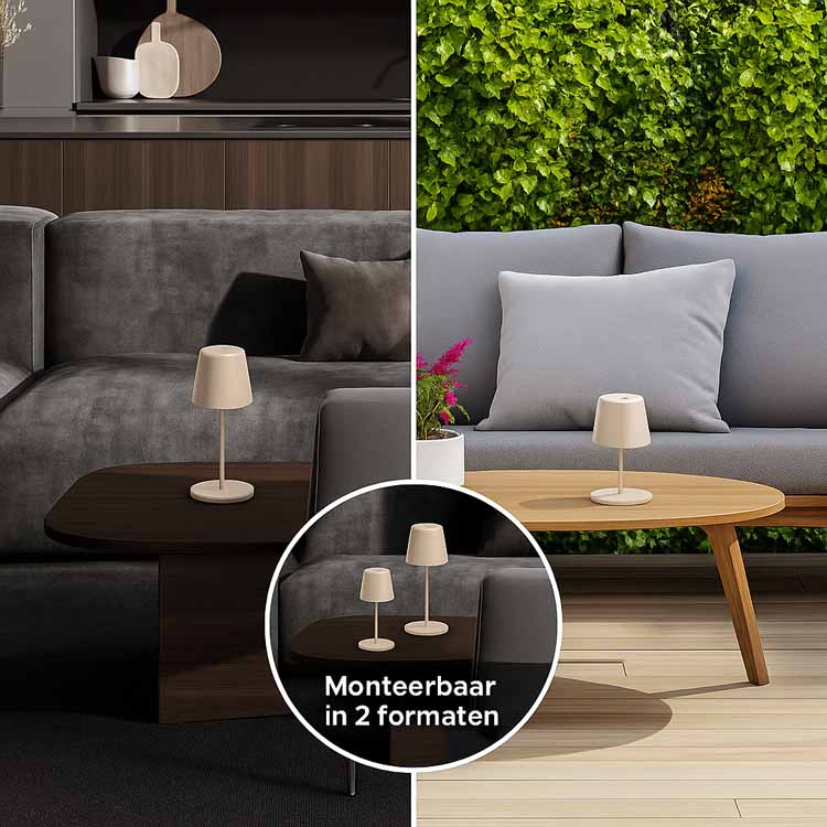Tafellamp Averio - beige - hoogte verstelbaar - dimbaar - LED - 2.5W - 2700K - IP44 - USB