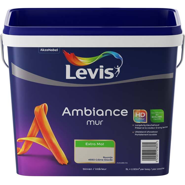 Levis muurverf Ambiance mur extra mat 5l roomijs