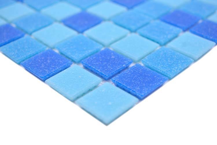 Mosaïque Verre Mix turquoise brillant 32,7x30,5cm