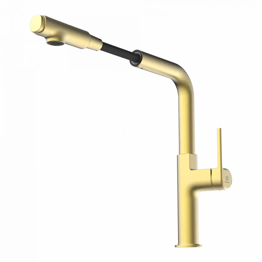 Robinet de cuisine Wasserwerk WK 11 or mat avec bec extractible