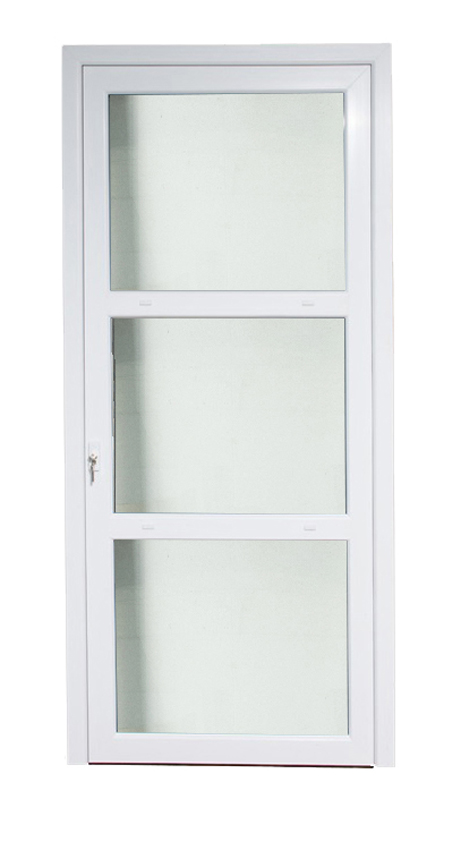 Porte ext. 3 verres transparante PVC blanc G 980x2180mm Porte ext. 3 verres transparante PVC blanc G 980x2180mm