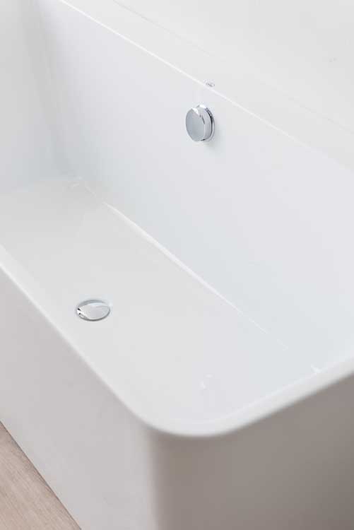 Baignoire semi-îlot Beau blanc brillant 170x75cm