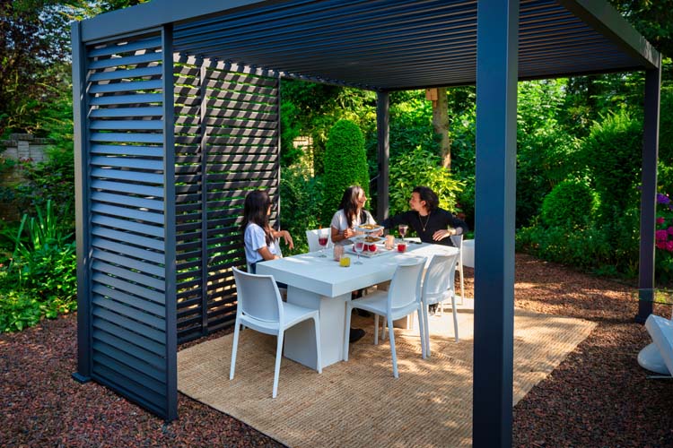 Panneau d'ambiance lamelles pour pergola anthracite 0,93x2,38m manuel