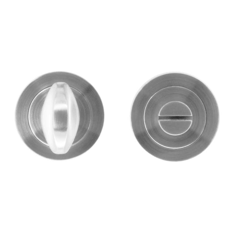 Quincaillerie toilette rond rosace tournante look inox